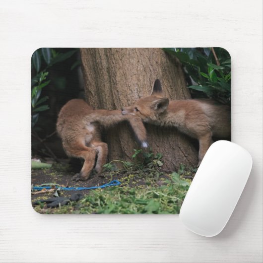 Tapis De Souris Animaux de bébés cutest | Bébé Renards Jouer (Avec souris)