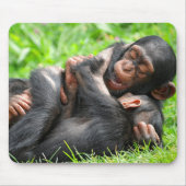 Tapis De Souris Animaux de bébés cutest | Deux jeunes chimpanzés (Devant)