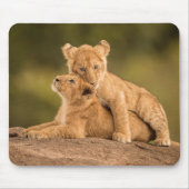 Tapis De Souris Animaux de bébés cutest | Deux Lions Cubs (Devant)