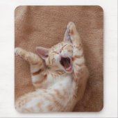 Tapis De Souris Animaux de bébés cutest | Ginger Kitten Yawning (Devant)
