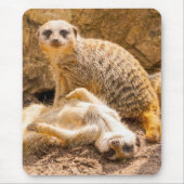 Tapis De Souris Animaux de bébés cutest | Meerkats joueurs (Devant)