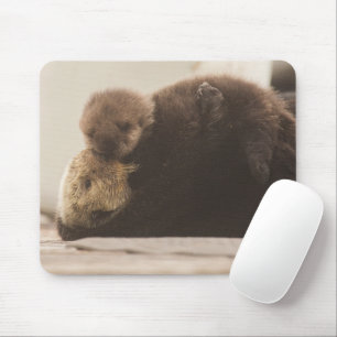 Tapis De Souris Animaux de bébés cutest Pompe Otter nouveau-né