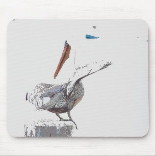 Tapis De Souris Animaux de faune d'oiseaux de pélican