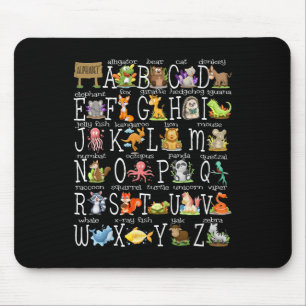 Tapis De Souris Animaux De L'alphabet Retour À L'école Maternelle