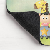 Tapis De Souris Animaux et fille mignons sur le train Mousepad (Coin)