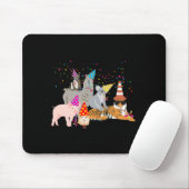 Tapis De Souris Animaux faisant la fête Animaux mignons faisant la (Avec souris)