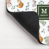 Tapis De Souris Animaux forestiers élégants Motif de verdure (Coin)
