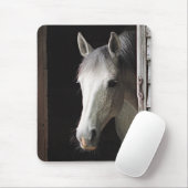 Tapis De Souris Animaux gris Mousepad de cheval de jument (Avec souris)
