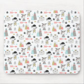 Tapis De Souris Animaux mignons de région boisée et motif indien (Devant)