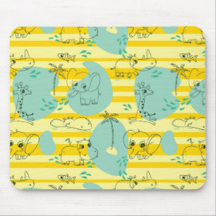 Tapis De Souris Animaux mignons jouant avec de l'eau 2