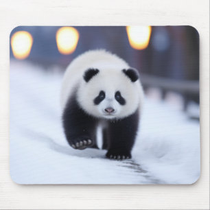 Tapis De Souris Animaux Panda Dans La Rue En Plein Air