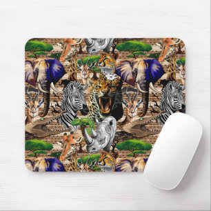 Tapis De Souris Animaux sauvages de la Savane africaine