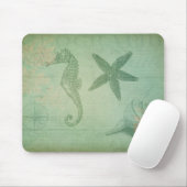 Tapis De Souris Animaux vintages et coquillages d'océan (Avec souris)