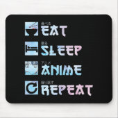 Tapis De Souris Anime de sommeil de manger Répétition - Anime M de (Devant)