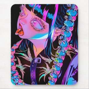 Tapis De Souris Anime Girl Sticking Her Tongue Out