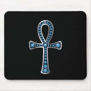 Tapis De Souris Ankh égyptien avec Aquamarine