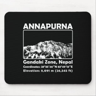 Tapis De Souris Annapurna Mif Nepal Randonnée Trekking Montagne 