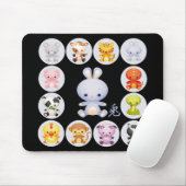 Tapis De Souris Année chinoise de zodiaque du lapin (Avec souris)