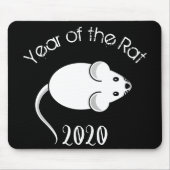 Tapis De Souris Année de la souris Rat 2020 avec texte (Devant)
