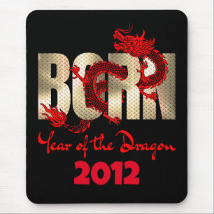 Tapis De Souris Année de naissance Dragon 2024, 2012, 2000, 1988