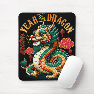 Tapis De Souris Année Dragon 2024 Embrasser le Nouvel An Lunaire P