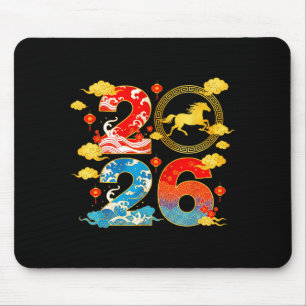 Tapis De Souris Année du Cheval 2026 Bonne année chinoise 2026