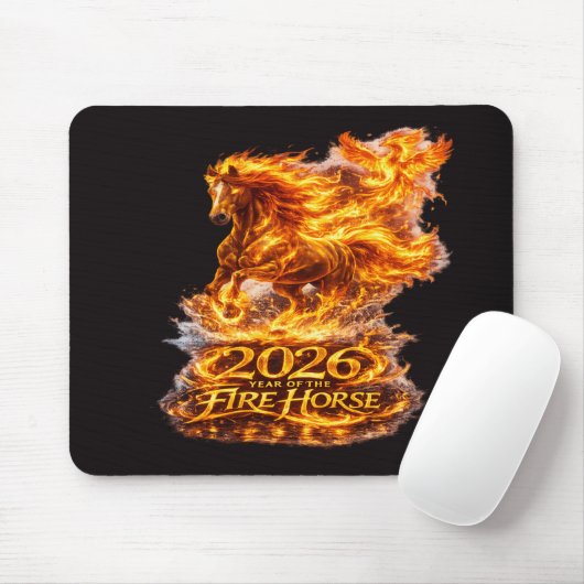 Tapis De Souris Année du Cheval de Feu 2026 (Avec souris)