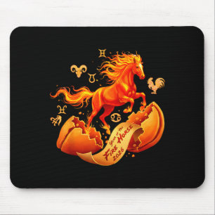 Tapis De Souris Année du cheval de feu 2026 fortune lunaire chinoi