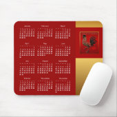 Tapis De Souris Année du coq 2017 Calendrier Mousepad 2 (Avec souris)