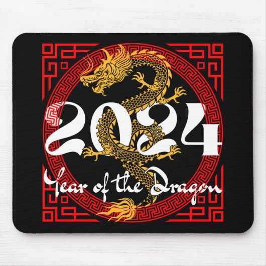 Tapis De Souris Année du Dragon 2024 Zodiac chinois (Devant)