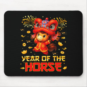 Tapis De Souris Année du Lion de la danse du Nouvel An lunaire chi