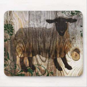 Tapis De Souris année du mouton en bois