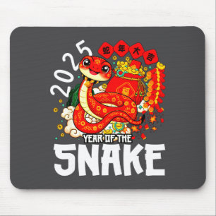 Tapis De Souris Année du Serpent 2025 Nouvel An Chinois 2025 Rouge