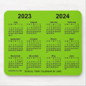 Tapis De Souris Année scolaire 2023-2024 Calendrier vert-jaune par (Devant)