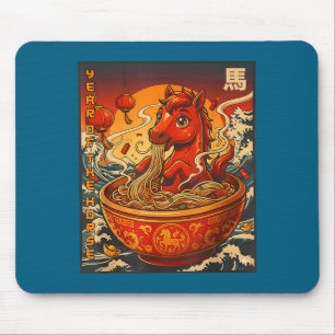 Tapis De Souris Année vintage du Nouilles Chinoises Ramen du Cheva