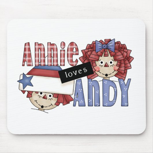 Tapis De Souris Annie aime Andy Ragdoll (Devant)