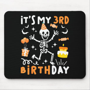Tapis De Souris anniversaire 3 ans enfants squelette drôle 3ème bo