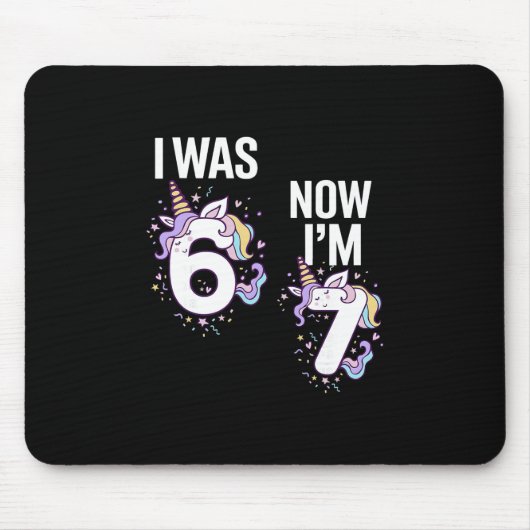 Tapis De Souris Anniversaire 7 Ans J'avais 6 Ans Maintenant J'ai 7 (Devant)