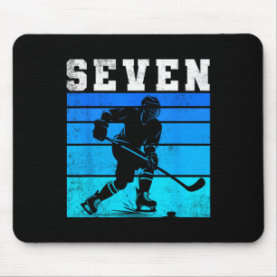 Tapis De Souris Anniversaire de 7 ans garçons hockey sur glace Sep