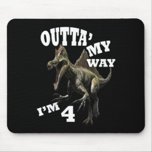 Tapis De Souris Anniversaire de enfant 4e cadeau Dino Graphic Desi