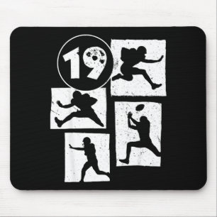 Tapis De Souris Anniversaire des 19 ans Football Américain Rétro 1