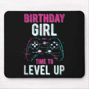 Tapis De Souris Anniversaire Fille Niveau Up Vidéo Jeu Anniversair