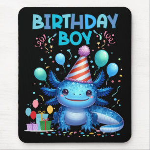 Tapis De Souris Anniversaire Garçon Axolotl Vibes Joli Conception