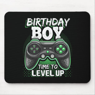 Tapis De Souris Anniversaire Garçon Temps De Niveau Up Video Jeu A