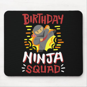Tapis De Souris Anniversaire Ninja Squad Karate Girls Garçons Enfa
