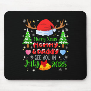 Tapis De Souris Annonce de grossesse pour Noël, date d'accouchemen