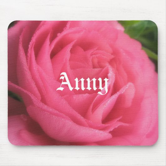 Tapis De Souris Anny Blush Rose Floral Girls Nom Mousepad (Devant)