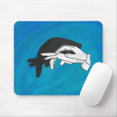 Tapis De Souris Anteille Ombre Sur Bleu (Avec souris)