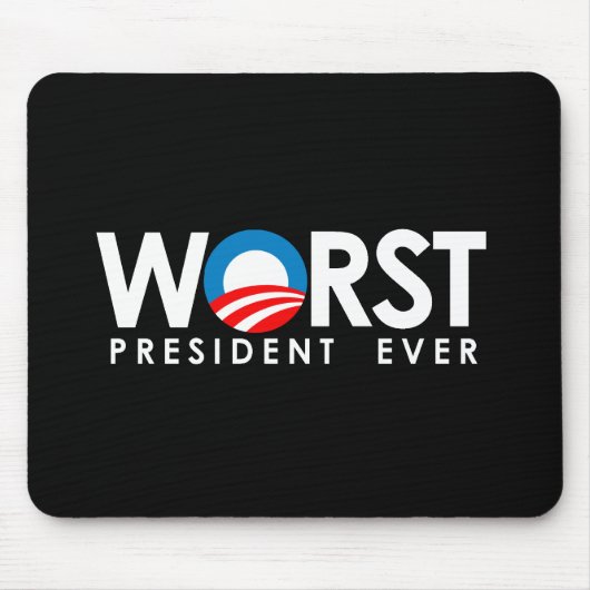 Tapis De Souris Anti-Obama - le plus mauvais blanc du Président (Devant)