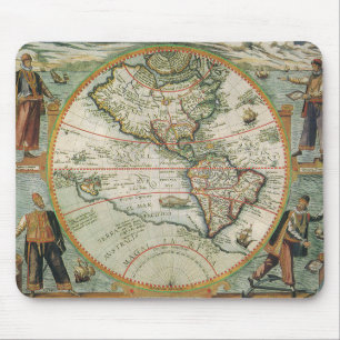 Tapis De Souris Antique carte du Vieux Monde des Amériques, 1597